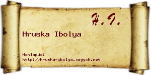 Hruska Ibolya névjegykártya